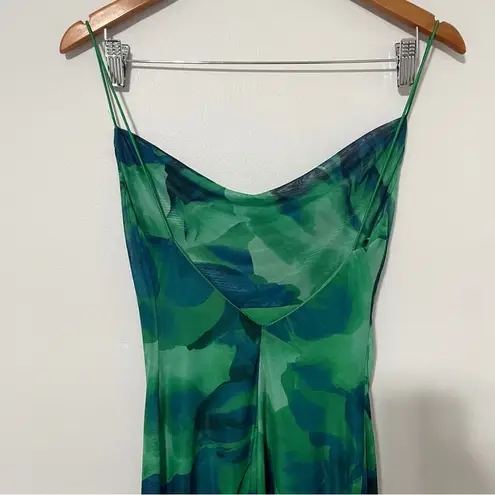 RUNAWAY THE LABEL • green floral kapri slip dress sz XS