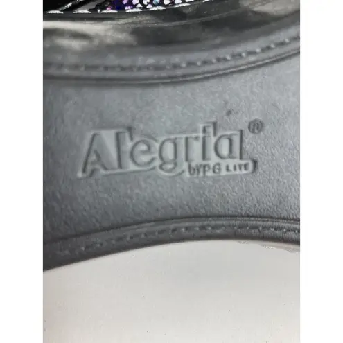 Alegria Double Strap Comfort Sandal Slide Womens 39 Croc Embossed Leather Shoes