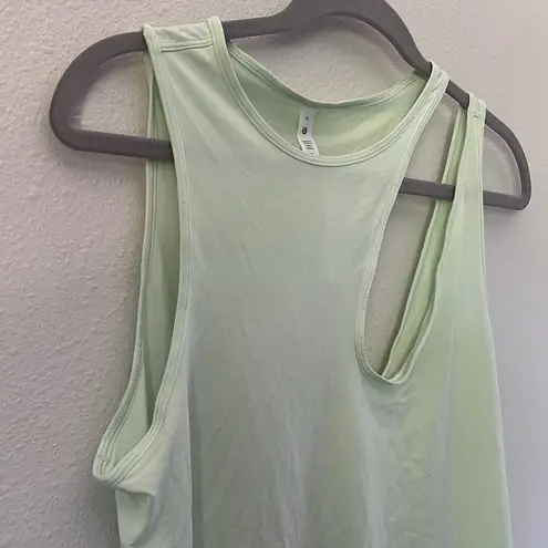 Lululemon NWT  Shoulder Cut-Out Yoga Tank Kohlrabi Green Silk Blend 10 Large