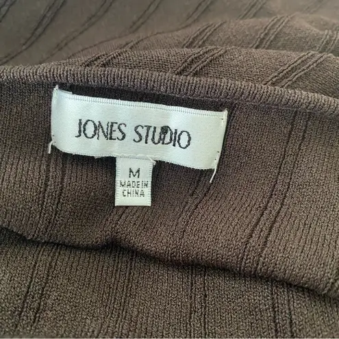 Jones Studio Retro Color Block Ribbed Knit Midi A Line Sweater Dress Sz M
