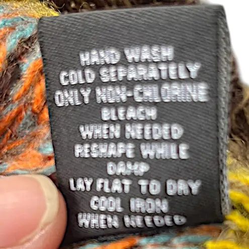 Ultra Flirt Vtg Y2K Soft Chunky Knit Striped Multicolor Patch Pockets Sweater Size XS Boho - Image 8