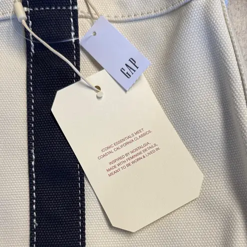 NWT Gap X DOEN Logo Tote Bag Smooth Cotton Canvas With Straps Blue