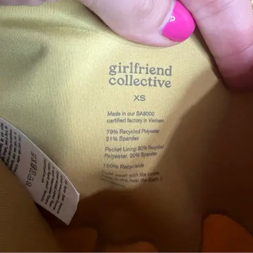 Girlfriend Collective High-Rise Thigh Pocket Compressive Leggings Yellow NEW XS