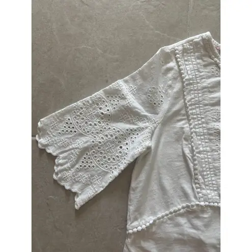 Boden Dress Womens Size 6 Heidi White Eyelet Embroidery Cotton Coastal Beachy White