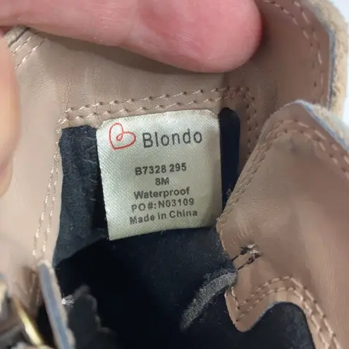 Blondo waterproof tan suede combat boots lug Sole size 8