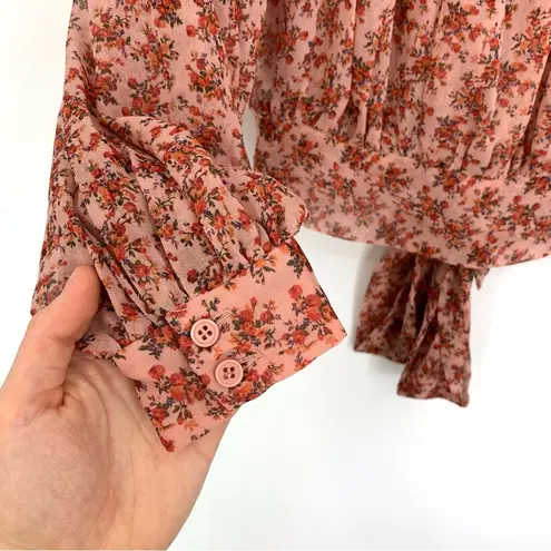 Bardot Cyrus Long Sleeve Smocked Blouse Rose Bloom S?