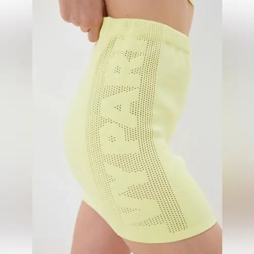 Adidas Ivy Park x Knit Neon Yellow Fitted Activewear Mini Skirt Sz 3X