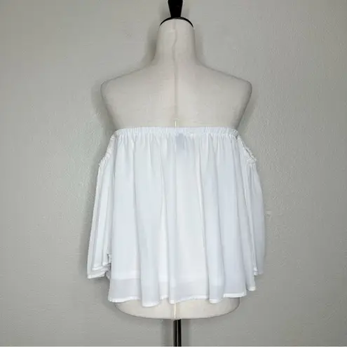 San Joy White Off Shoulder Top