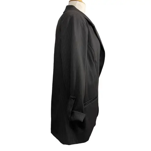 Women's Jade & Ivory by 26 International Blazer Size Large Black White Striped
