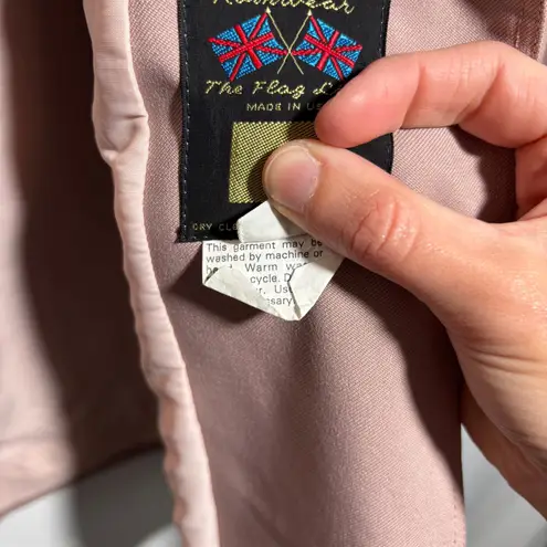 VTG 60s 70s Samuel Martin Rain Coat Womens 10 Blush Pink Button Front Mod EUC