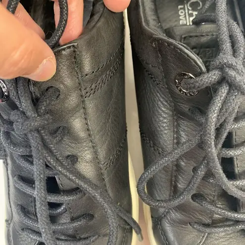 Carmela  Size 37 6 Sneaker Love For Leather Black Slip On Lace Up Platform Shoes