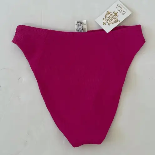 Becca by Rebecca Virtue Raspberry pink Sage fine line french cut bikini bottom L - Image 3