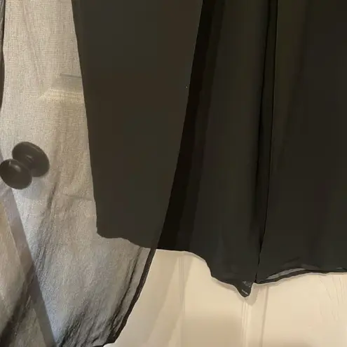 Tadashi Shoji Black Seaton Chiffon Panel Pant