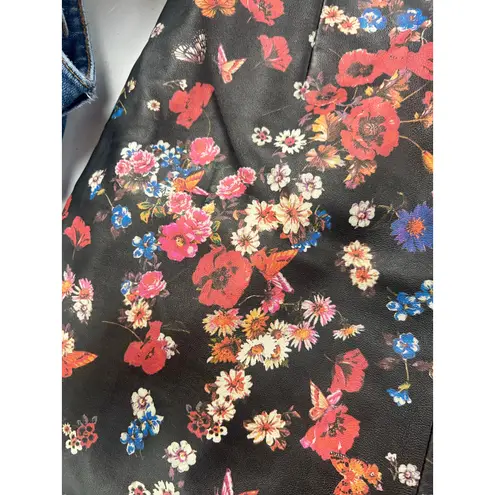 The Kooples Lamb Leather Floral Skirt - Size 36 - As Seen on TV