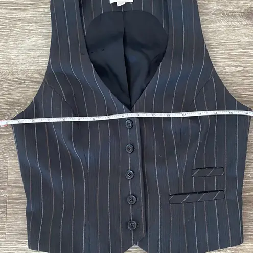 matty m Y2k button front trouser vest pinstripe striped navy blue small