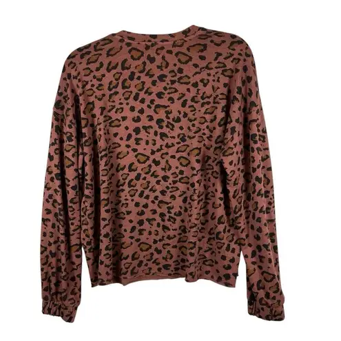 Sundry Women’s Leopard Print Crewneck Sweatshirt Size XS Oversized Designer - Image 2