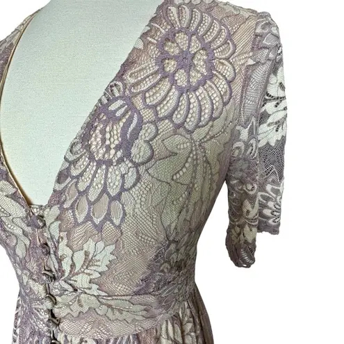 Prómesa Promesa Sleeping Beauty Maxi Dress Lavender Small Floral Lace Cottage Core