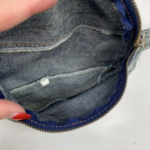 Vintage Fanny Pack Bum Belt Bag Leso Hippy 80s 90s Acid Wash Denim Adjustable Blue
