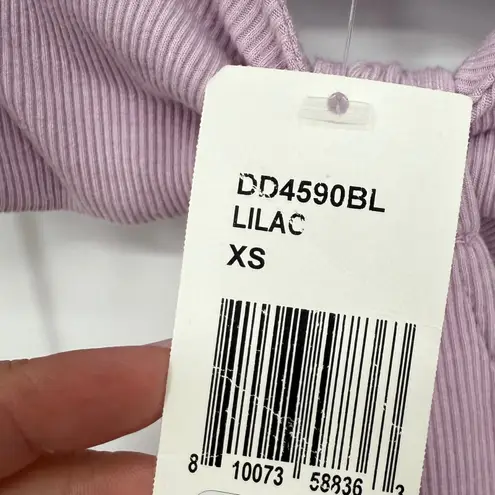 FORE Lilac Cutout Midi Dress, Ribbed Bodycon Dress, Sleeveless XS Purple