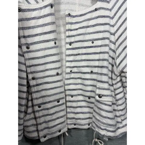 Anthropologie Dolan Left Coast Collection Womens Striped Jacket S White