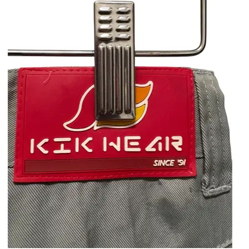 Vintage Kikwear Y2k Wide Leg Parachute Pants Size 28 Gray