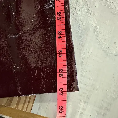 LNA Faux Leather Patent Crinkle Pants Size Large Wine