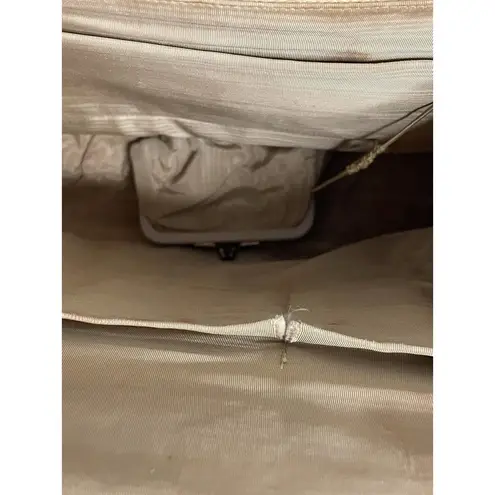 Vintage 50's Needlepoint Floral Purse Handbag Pockets Coin Purse Beige