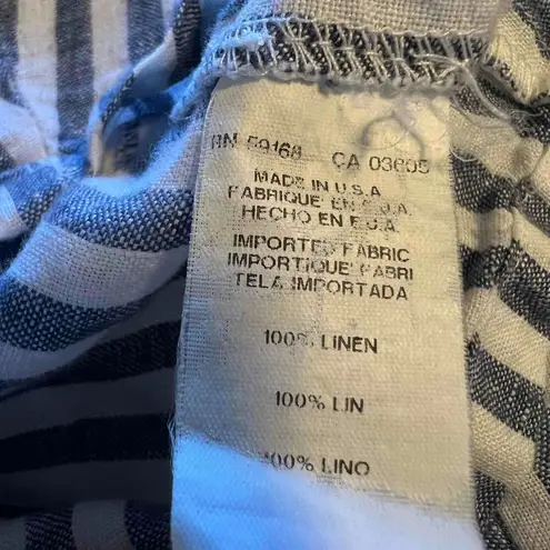 Fifteen Twenty FIFTEEN-TWENTY Skort Shorts White Blue Striped Wrap Linen Woven Large