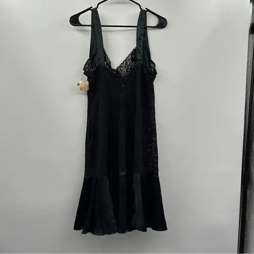 Vintage Evan Picone Black Lace Sleeveless Intimate Lingerie Slip Dress Size L Size L