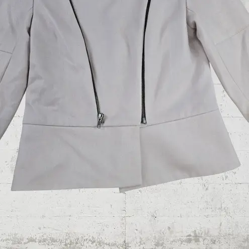 barney's new york 80s Vintage Barneys Powder Pink Wool Asymmetrical Zip USA Moto Jacket Size 6