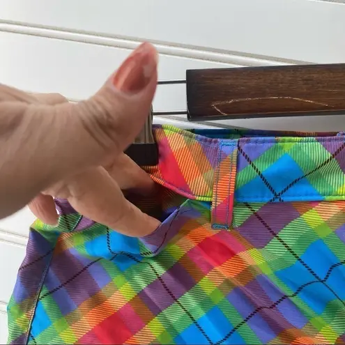 Rainbow plaid Shorts Size 12 Red