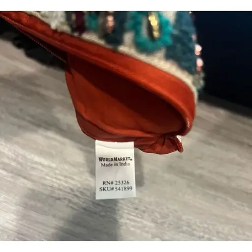 World Market‎ Bright Beaded Clutch Handbag Boho Hippie