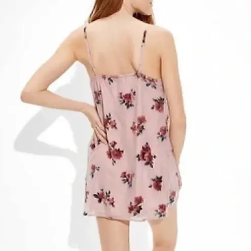 American Eagle NEW NWT  AEO Pink Floral Velvet Cowl Neck Sleeveless Slip Dress XS