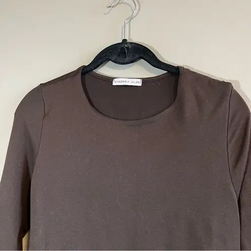 Sincerely Jules ✨  Women’s Brown Long Sleeve Crop Top