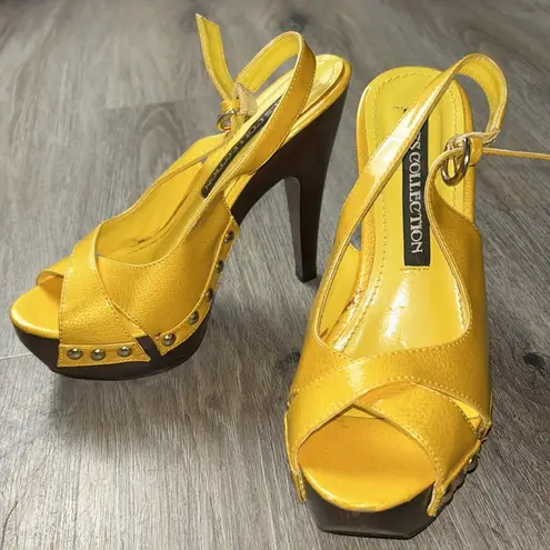 Yellow Slingback Heels by Shes Collection Size 5.5