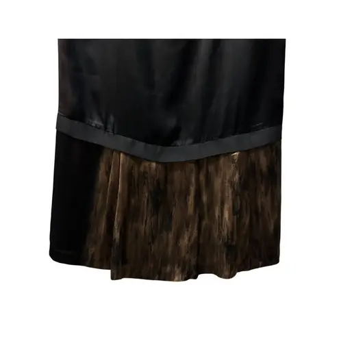 Zara Basic Womens Satin Dress With Pleated Hemline Black Size L Made in Spain Size M