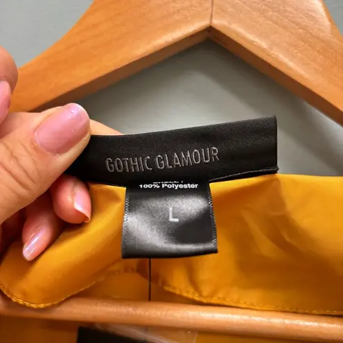 La Femme En Noir Taffeta Edwardian Blouse in Marigold L Yellow Size L