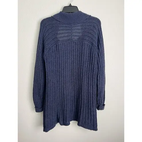 Boden Womens Long Sleeve Open Knit Duster Cardigan Sweater Heavy Blue Medium