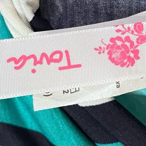 TOVIA Green Navy White Chevron Stripe Maxi Skirt Medium