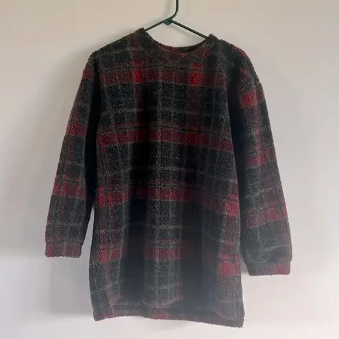 Woolrich Vintage fleece plaid oversize sweater / sweater dress