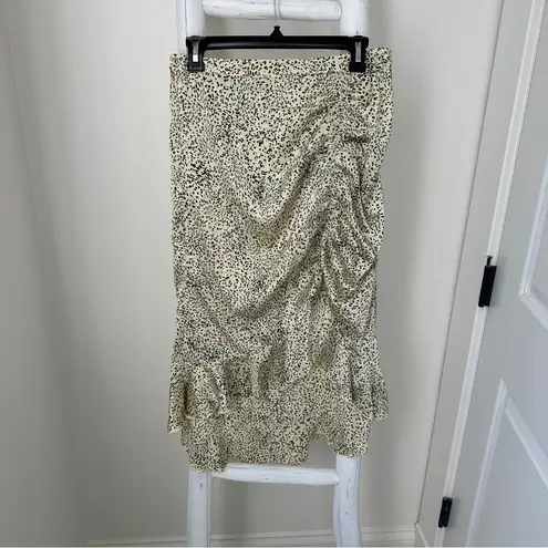 VERO MODA Ruched Asymmetrical Satin Animal Print Skirt Size Small