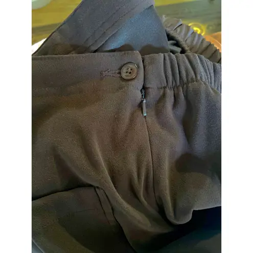 Denim & Co. Brown Maxi Skirt Elastic Waist Pockets Career Casual Size M