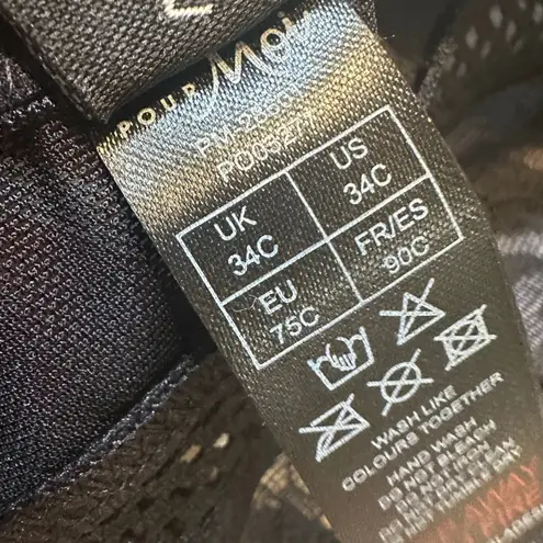 NEW Pour Moi Front Fastening Bralette sz 34C Black Ooo La La Front Fastening bra