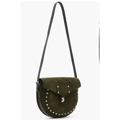 All Saints Miro Suede Saddle Bag Color: Olive Green (New) $329.00 retail