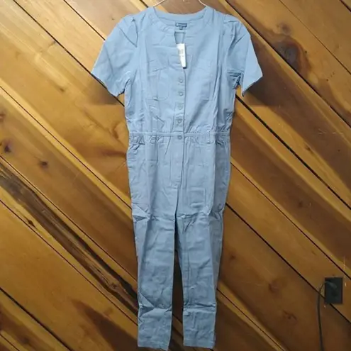 Democracy Stretch Twill Utility Belted Jumpsuit, Light Blue 1X NEW!