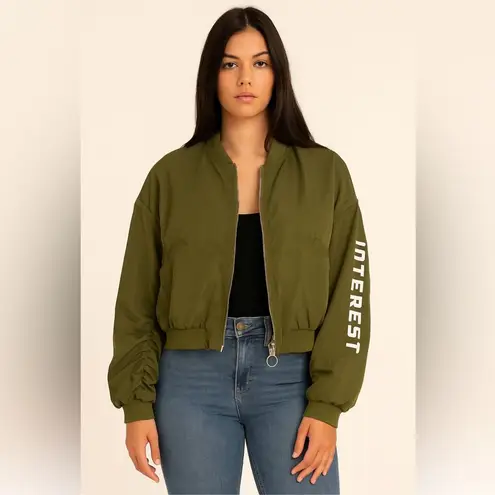 Sanfu woman’s Olive Green Bomber Jacket size small
