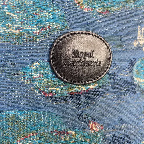 Vintage Y2K Royal Tapisserie Tapestry Woven Monet Classic Crossbody Bag purse Blue