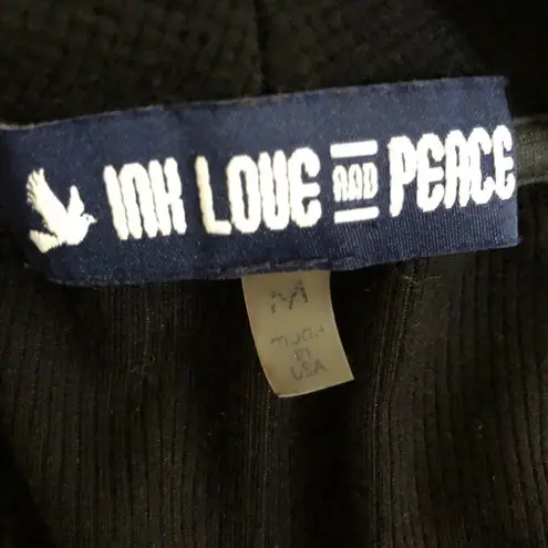 Ink Love and Peace Stitch Fix Wrap Thermal Top M Black Size M