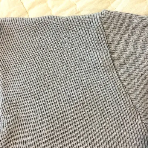 Enza Costa Oversized Slouchy Ribbed Long Sleeve Lounge Sweater Large Gray Blue