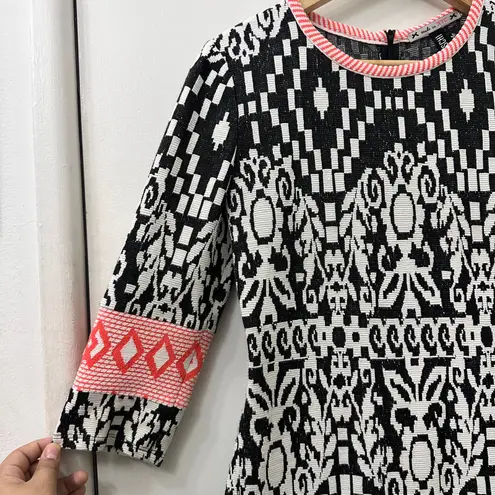 Yoana Baraschi Anthropologie Dress Medium Midi 3/4 Multicolor Bodycon Geometric